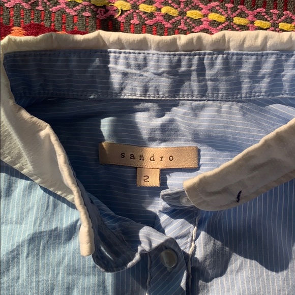 Beautiful Light Blue Sandro Button Up - Picture 3 of 7